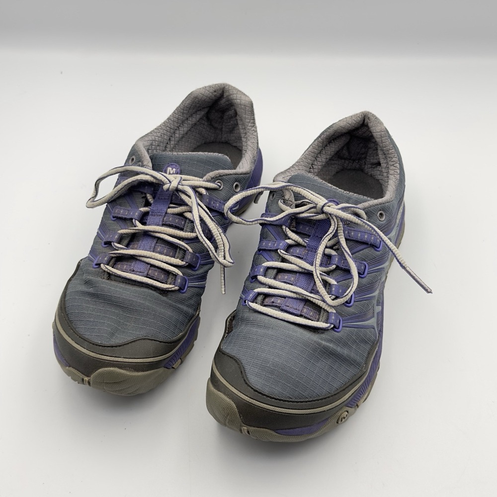 Merrell‎ Womens All-Out-Rush Running Shoe Size 8 Trail Hike Sneaker Gray Purple